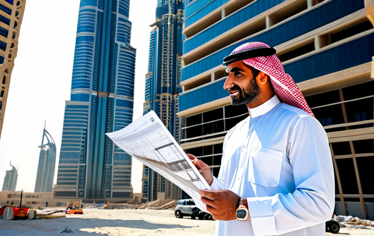 **Prompt:** "A successful Arab architect, fully clothed in professional attire, reviewing blueprints on a modern construction site in Dubai, with the Burj Khalifa in the background, safe for work, perfect anatomy, correct proportions, family-friendly, high-resolution, detailed architecture."